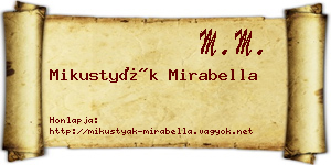 Mikustyák Mirabella névjegykártya